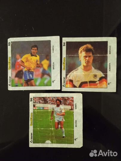 Вкладыши от жвачек футбол, бомбибом, кап 94