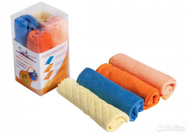 Набор салфеток из микрофибры и искусств. замши в б