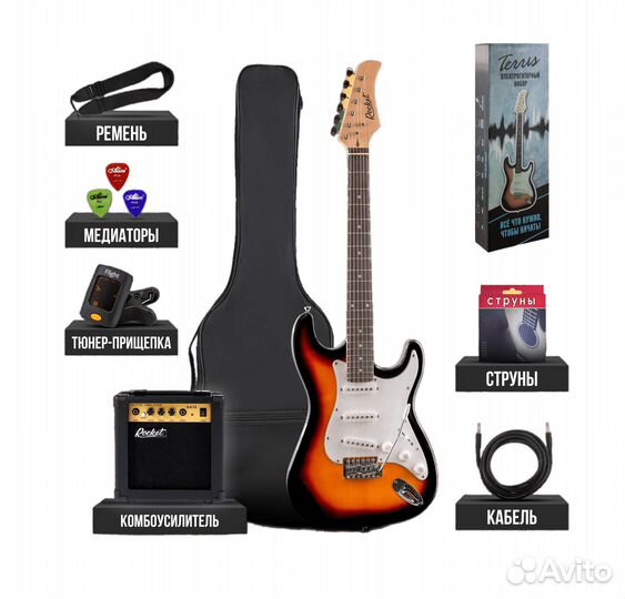 Электрогитара с полным набором для новичка / Новый