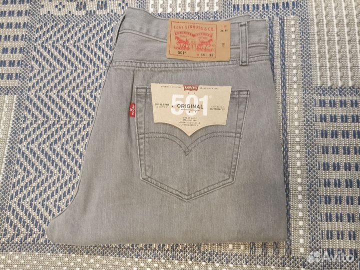 Серые Levis 501 w38 32