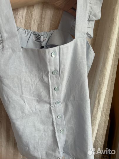 Топ новый лен-вискоза XL