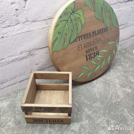 Разделочная сервировочная доска и короб