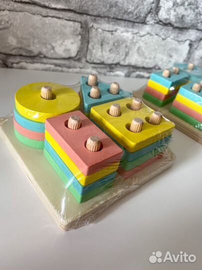 Сортер деревянный монтессори развивающий