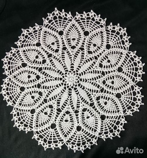 Салфетки сервировочные, связанные крючком, хлопок