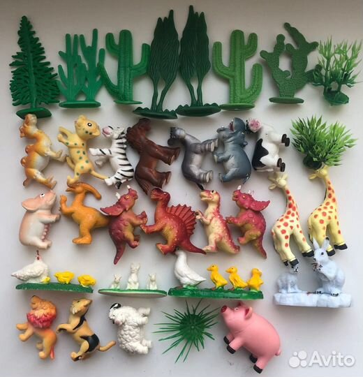 Животные киндер домашние дикие резиновые 500+ штук