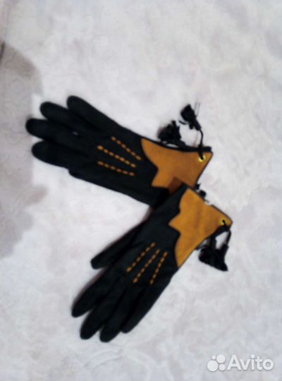 Перчатки женские натуральный кожа замшови