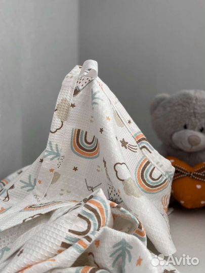 Детское банное вафельное полотенце