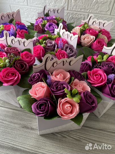 Шикарные букеты из мыльныз роз