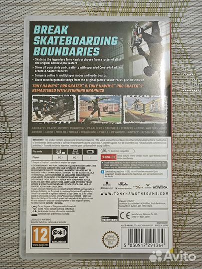 Tony Hawk's Pro Skater 1 + 2 для Nintendo Switch