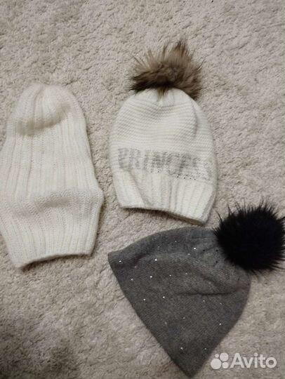 Шапки женские, детские, шарф