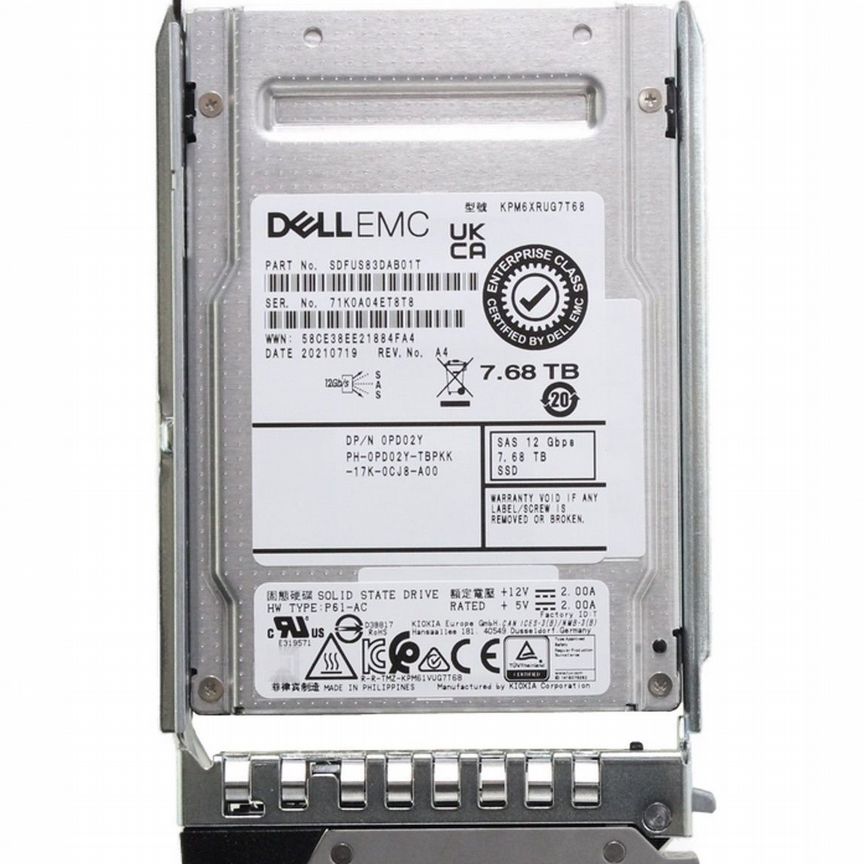 [PD02Y] Жесткий Диск Dell 7.68tb Sas 2,5" Ssd Pd02y