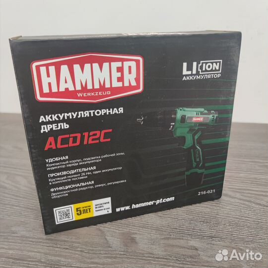 Аккумуляторная дрель-шуруповерт Hammer ACD12CS