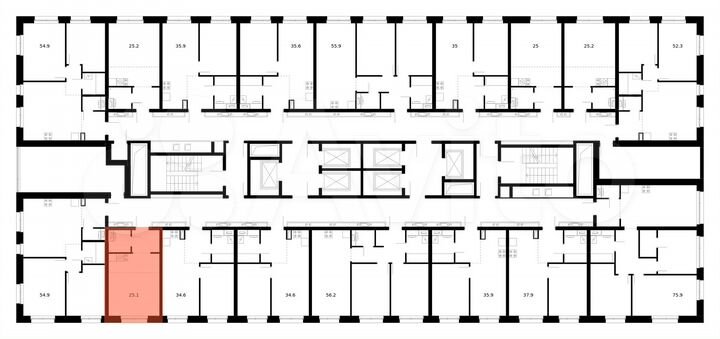 Квартира-студия, 25,1 м², 18/53 эт.