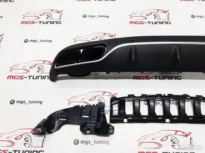 Диффузор + Black насадки C-Coupe c205 C63 AMG