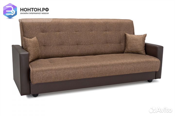 Диван книжка Лондон рогожка коричневая