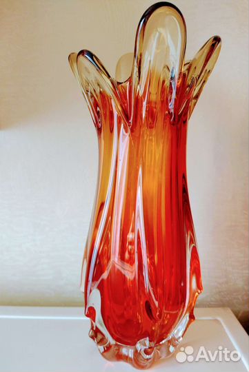 Ваза и пепельница богемское стекло