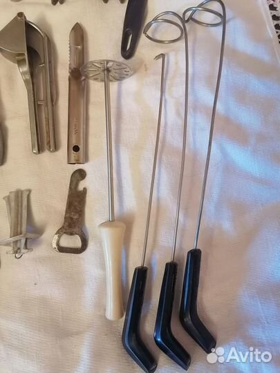 Кухонная утварь половник, шумовка, топорик СССР
