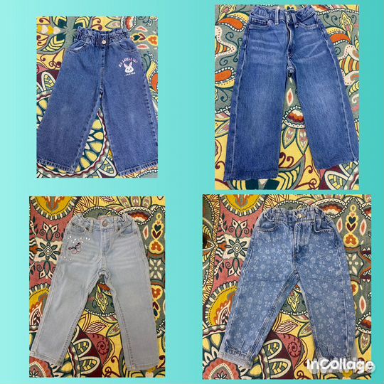 Джинсовый сарафан и джинсы пакет 92-98