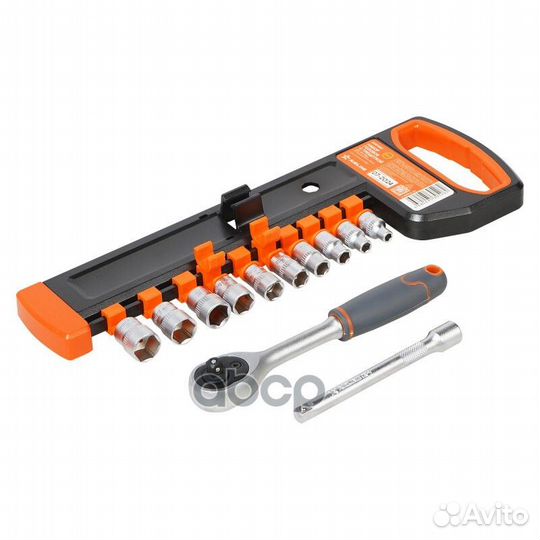 Набор головок с трещоткой 1/4 72Т 12пр. (4-13мм