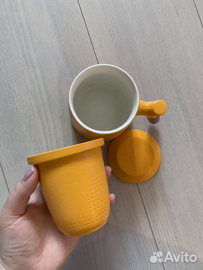 Кружка с деревянной ручкой 500 мл