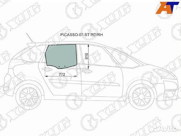 Стекло боковое опускное citroen C4 picasso, citroe