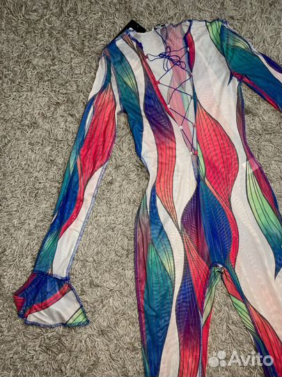 Комбинезон разноцветный полупрозрачный новый