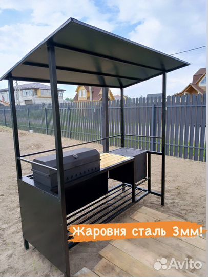 Мангальная зона под крышей