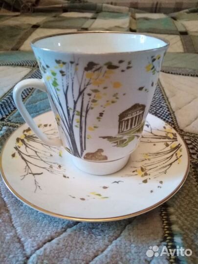 Чашка с блюдцем фарфоровая лфз,ссср