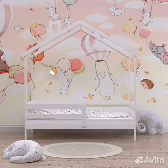 Кроватка с бортикомТеремок из массива от 2х лет