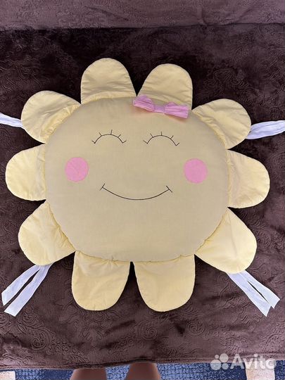 Бортики в детскую кроватку, косичка, одеяло