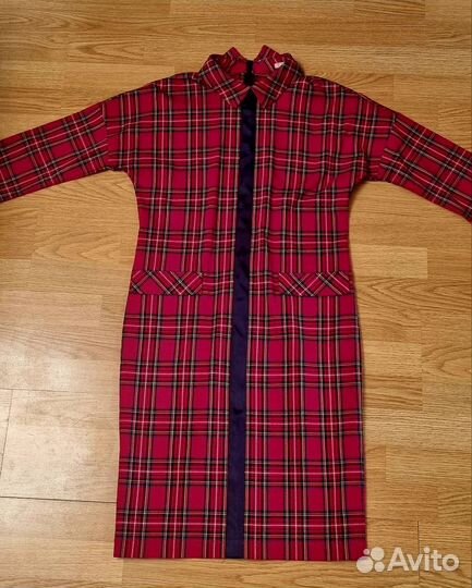 Платье женское офисное в клетку 46 48 размер