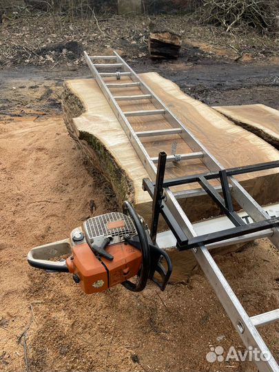 Распил деревьев на слэбы,мобильной пилораммой