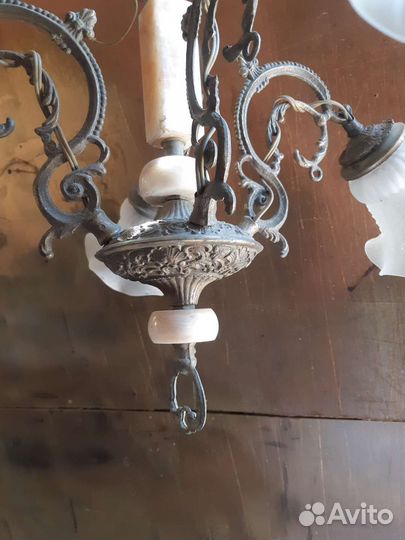 Люстра бронзовая, мрамор