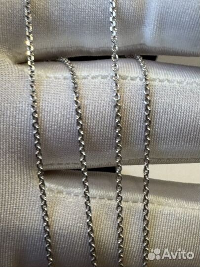 Золотая цепь якорная белое золото