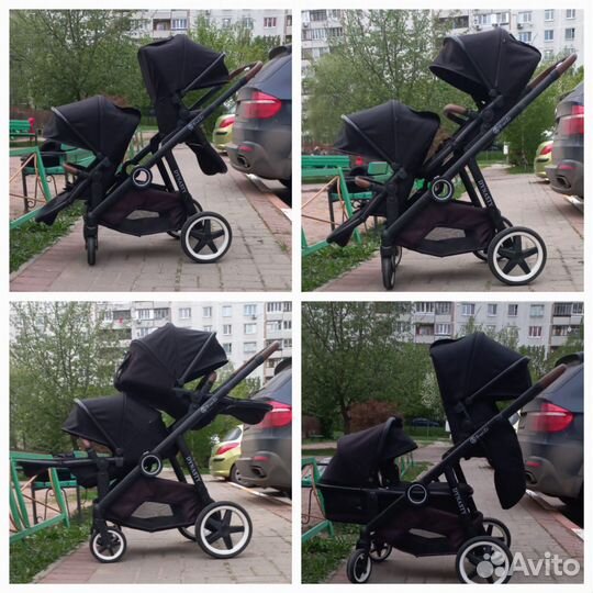 Коляска для двойни погодок