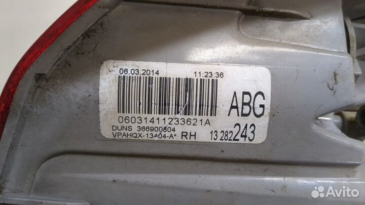 Фонарь (задний) Opel Astra J, 2014