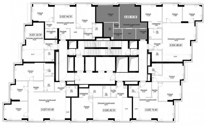 1-к. квартира, 47,3 м², 31/41 эт.