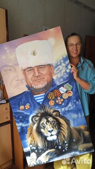 Портрет маслом, акрилом