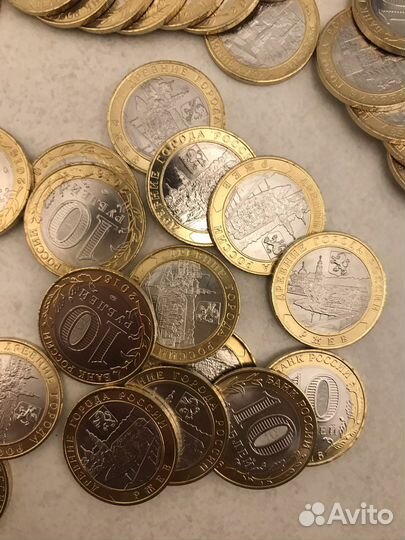 Монеты биметаллические гвс 10 рублей UNC 40 видов