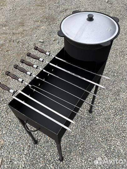 Мангал комбинированный с печью под казан