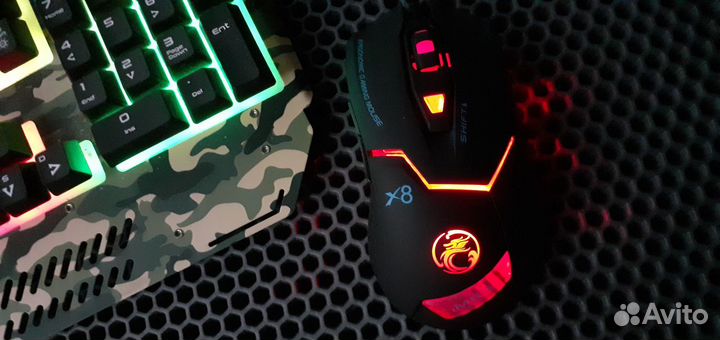 Игровая мышь Emice X8 Подсветка 6D Сенсор 3200dpi