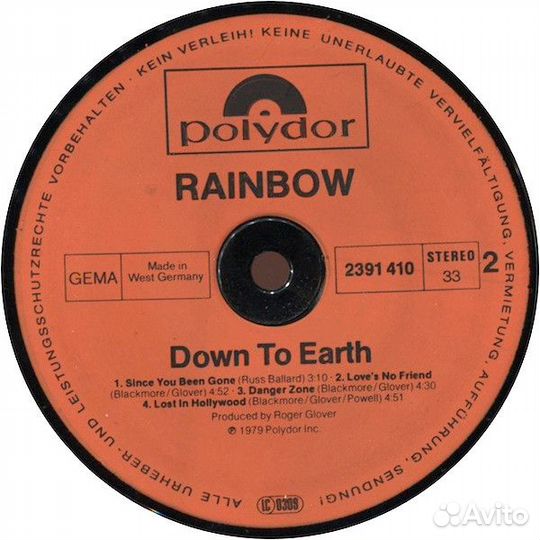 LP.Rainbow – Down To Earth - 1979