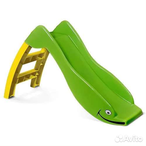 Детская горка пластиковая для дома/улицы,зелен+жел