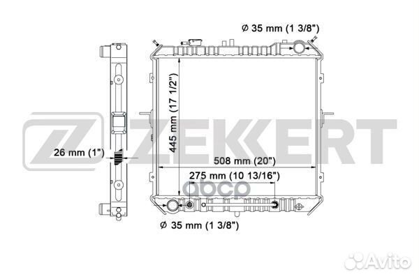 Радиатор охл. дв. Kia Sportage 97- mk1063 Zekkert