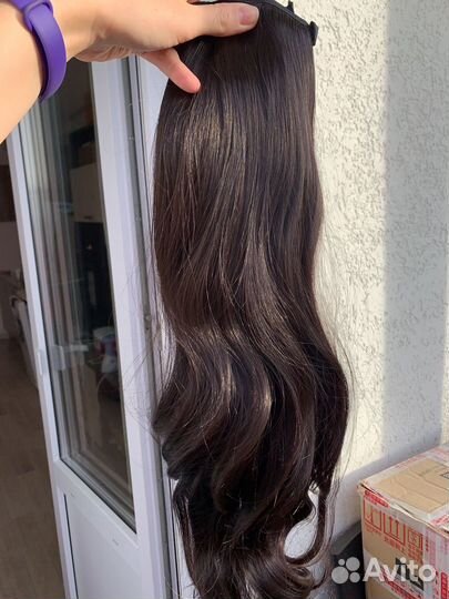 Темно-каштановый накладной хвост