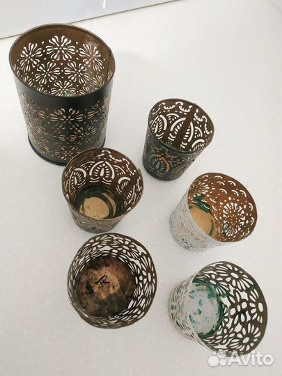 Подсвечники металлические, 6 штук