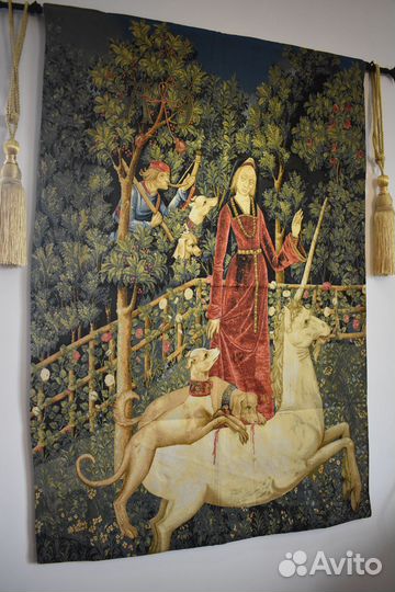 Гобеленовое панно с подкладкой-дама с единорогом