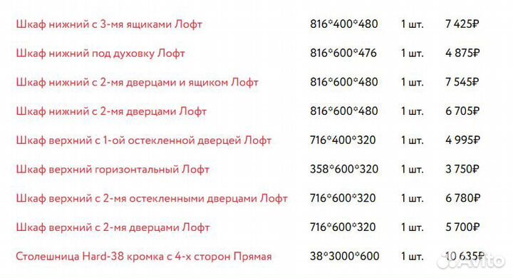 Кухонный гарнитур Лофт 01 прямой