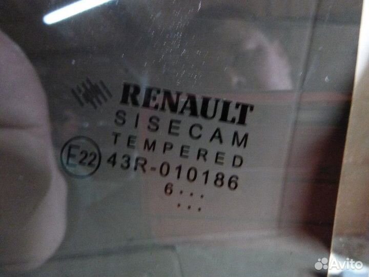 Стекло задней правой двери (форточка) renault sand