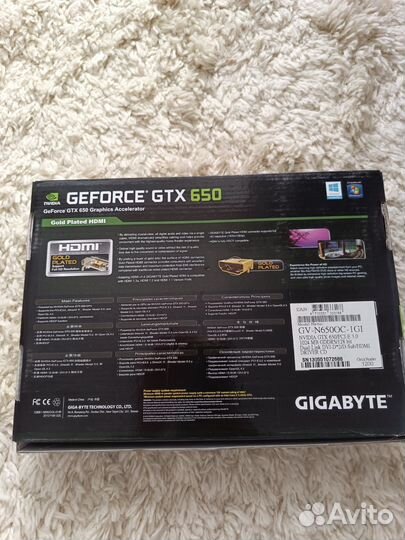 Видеокарта gigabyte gtx 650